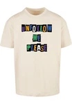 Merchcode T-Shirt Please X Oversize Tee (1-tlg) Beige/Weiß/Khaki