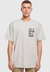 Merchcode T-Shirt Life Is Better Heavy Oversized Tee Dunkelgrau/Grau