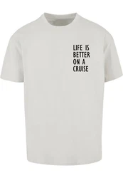 Merchcode T-Shirt Life Is Better Heavy Oversized Tee Dunkelgrau/Grau