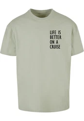 Merchcode T-Shirt Life Is Better Heavy Oversized Tee Grün/Dunkelgrün/Hellgrün/Khaki