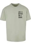 Merchcode T-Shirt Life Is Better Heavy Oversized Tee Grün/Dunkelgrün/Hellgrün/Khaki