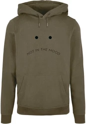 Merchcode Kapuzensweatshirt Herren NITM-Sad Face Basic Hoody Dunkelgrün/Grün