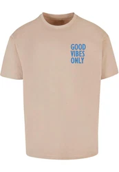 Merchcode T-Shirt Good Vibes Only Heavy Oversized Tee (1-tlg) Beige/Grau/Khaki/Braun/Gold