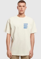 Merchcode T-Shirt Good Vibes Only Heavy Oversized Tee (1-tlg) Beige/Khaki/Grau/Creme