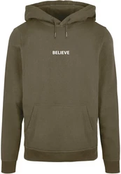 Merchcode Kapuzensweatshirt Believe Front Basic Hoody Dunkelgrün