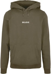 Merchcode Kapuzensweatshirt Believe Front Basic Hoody Dunkelgrün