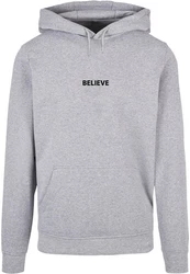Merchcode Kapuzensweatshirt Believe Front Basic Hoody Grau/Silber