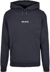 Merchcode Kapuzensweatshirt Believe Front Basic Hoody Dunkelblau/Blau
