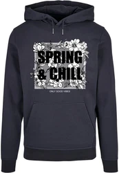 Merchcode Kapuzensweatshirt Spring And Chill Basic Hoody Grün/Dunkelblau/Grau
