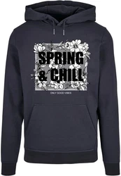 Merchcode Kapuzensweatshirt Spring And Chill Basic Hoody Grün/Dunkelblau/Grau