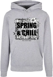 Merchcode Kapuzensweatshirt Spring And Chill Basic Hoody Grau/Grün