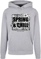 Merchcode Kapuzensweatshirt Spring And Chill Basic Hoody Grau/Grün