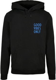 Merchcode Kapuzensweatshirt Good Vibes Only Basic Hoody (1-tlg) Schwarz/Hellblau/Blau Merchcode Kapuzensweatshirt Good Vibes Only Basic Hoody (1-tlg) Schwarz/Hellblau/Blau