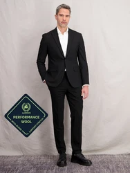 LERROS Baukastenhose Herren Anzughose mit Stretchanteil (Set) Schwarz