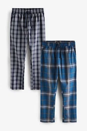Pyjamahose Karierte Schlafanzughose Baumwolle im 2er-Pack (2-tlg)