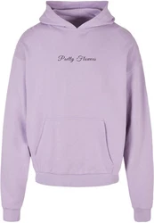 Merchcode Kapuzensweatshirt Ladies Pretty Flowers Cropped Tee Lila