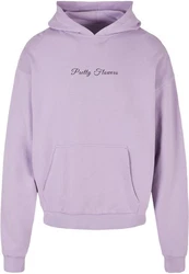 Merchcode Kapuzensweatshirt Ladies Pretty Flowers Cropped Tee Lila