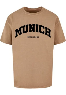 Merchcode T-Shirt Munich Wording Tee Beige/Braun/Dunkelrot/Rot