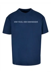 Merchcode T-Shirt New Year Heavy Oversize Tee (1-tlg) Dunkelblau/Blau