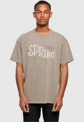 Merchcode T-Shirt Herren Spring Text Oversized Tee Grün/Braun