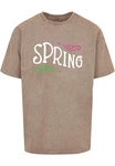 Merchcode T-Shirt Herren Spring Text Oversized Tee Grün/Braun