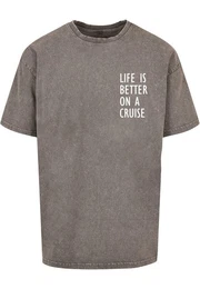 T-Shirt Herren Life Is Better Acid Washed Heavy Oversized Tee (1-tlg)