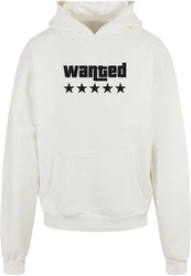 Merchcode Kapuzensweatshirt Wanted Ultra Heavy Hoody Weiß/Braun/Beige