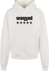 Merchcode Kapuzensweatshirt Wanted Ultra Heavy Hoody Weiß/Braun/Beige