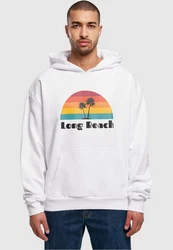 Merchcode Kapuzensweatshirt Long Beach Ultra Heavy Hoody Orange/Creme/Mischfarben/Schwarz/Weiß