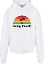 Merchcode Kapuzensweatshirt Long Beach Ultra Heavy Hoody Orange/Creme/Mischfarben/Schwarz/Weiß