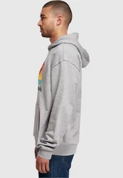 Merchcode Kapuzensweatshirt Long Beach Ultra Heavy Hoody Grau/Orange/Hellgrau
