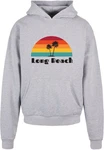 Merchcode Kapuzensweatshirt Long Beach Ultra Heavy Hoody Grau/Orange/Hellgrau