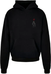 Merchcode Kapuzensweatshirt Heart Ultra Heavy Hoody Schwarz/Rosa/Rot