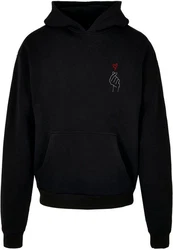 Merchcode Kapuzensweatshirt Heart Ultra Heavy Hoody Schwarz/Rosa/Rot