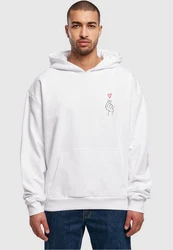 Merchcode Kapuzensweatshirt Heart Ultra Heavy Hoody Weiß/Rosa/Creme