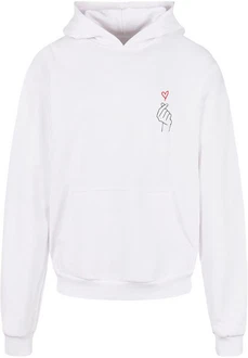 Merchcode Kapuzensweatshirt Heart Ultra Heavy Hoody Weiß/Rosa/Creme Merchcode Kapuzensweatshirt Heart Ultra Heavy Hoody Weiß/Rosa/Creme