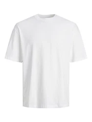 Jack & Jones T-Shirt JJEBRADLEY TEE SS O-NECK Weiß/Creme/Grau
