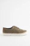 Next Klassischer Stoffschuh Sneaker Khaki/Dunkelgrün
