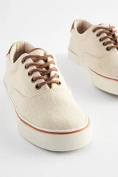 Next Klassischer Stoffschuh Sneaker Creme/Khaki/Beige/Orange/Rot