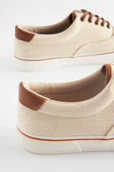 Next Klassischer Stoffschuh Sneaker Creme/Khaki/Beige/Orange/Rot
