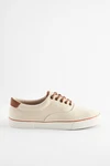 Next Klassischer Stoffschuh Sneaker Creme/Khaki/Beige/Orange/Rot