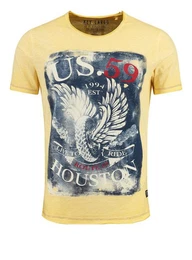 T-Shirt T-Shirt Houston USA Biker Print Motiv vintage Look MT00543 Rundhalsauschnitt bedruckt kurzarm slim fit