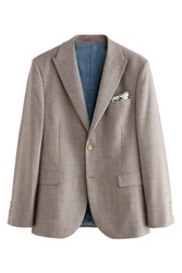Next Baukastensakko Slim Fit Anzugjacke  (1-tlg) Braun/Beige/Khaki/Hellblau