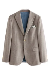 Next Baukastensakko Slim Fit Anzugjacke  (1-tlg) Braun/Beige/Khaki/Hellblau