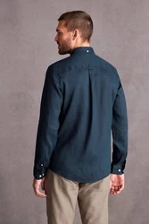 Next Langarmhemd aus Leinengemisch Dunkelblau/Khaki/Hellblau/Blau