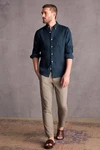 Next Langarmhemd aus Leinengemisch Dunkelblau/Khaki/Hellblau/Blau