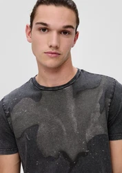 QS Kurzarmshirt T-Shirt mit Frontprint Dunkelgrau/Schwarz/Grau/Hellblau/Dunkelblau