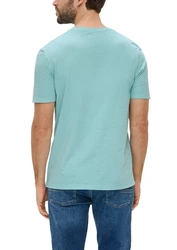 s.Oliver Kurzarmshirt T-Shirt mit Henley-Ausschnitt Grün
