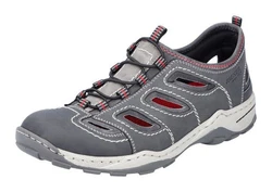 Rieker Slipper Trekking Schuh Grau/Hellgrau/Rot