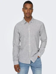 Only & Sons Hemd 'Caiden' Grau/Hellgrau